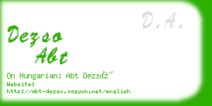 dezso abt business card